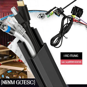 Couvercle de cordon en caoutchouc PVC de 157 pouces 15 pièces Kit de connecteurs 4 câbles <span class=keywords><strong>TV</strong></span> Raceway gestion du cordon fendu anti-cernes conduits de câblage - Product Image 3