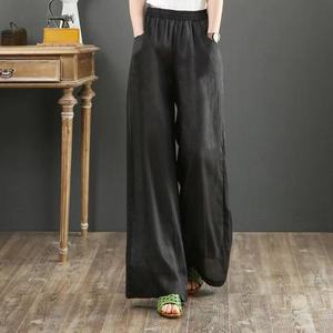 <span class=keywords><strong>Pantaloni</strong></span> da donna in cotone e <span class=keywords><strong>lino</strong></span> letterario primavera ed estate <span class=keywords><strong>pantaloni</strong></span> larghi a vita alta lunghi fino al pavimento - Product Image 6