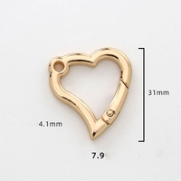 Moschettone a Forma di Cuore con Clip a Scatto, Gancio a Molla, Moschettone a Cuore in Zinco Resistente, Accessori Fai da Te per Portachiavi