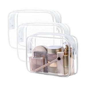 Nouvelle trousse de toilette transparente pour femmes, approuvée par la TSA pour les voyages en avion, blanche, 2024 - Product Image 1