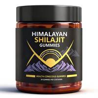 Gummies de Shilajit de l'Himalaya 100mg, séchées au soleil, 60 jours, énergie naturelle, stimulant immunitaire, vitalité quotidienne, 30 unités, OEM ODM Marque Privée