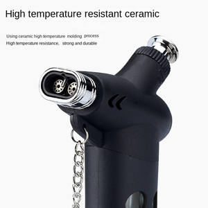 Encendedor de Gas butano recargable de chorro de Metal a prueba de viento llama encendedor de cigarrillos de comida personalizado al por mayor para cigarros Cocina Barbacoa - Product Image 4