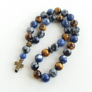 Chapelet de prière orthodoxe chrétien unisexe fait main avec un pendentif en forme de croix, 33 perles, pour la première communion - Product Image 5