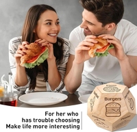 Ensemble de dés de décision alimentaire en bois massif gravé personnalisé cadeau d'anniversaire romantique pour les partenaires pour les objets décoratifs de date