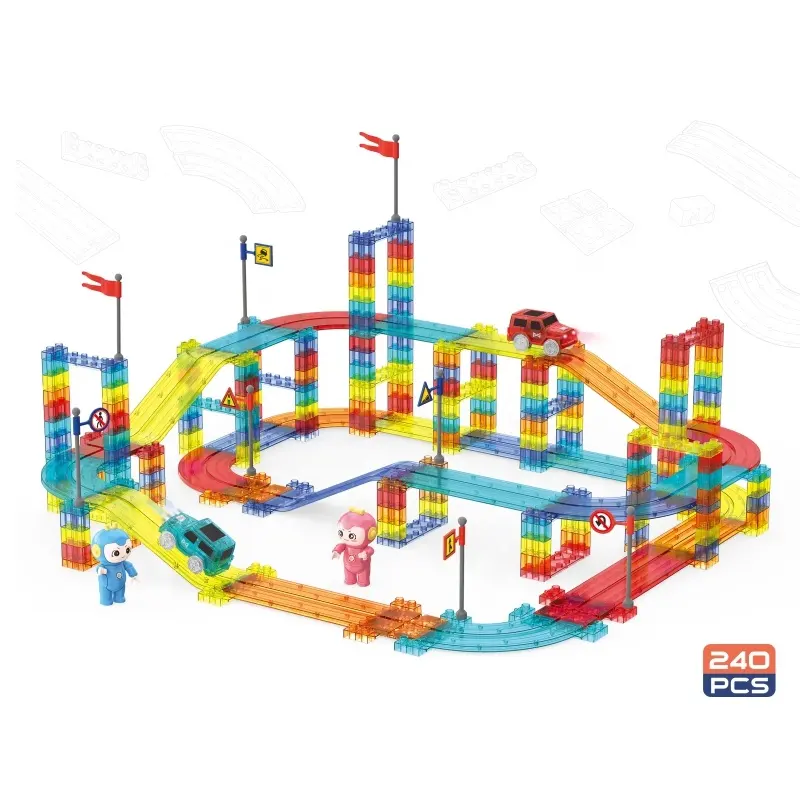 240pcs of shantou marble run toy magnetic building blocks kids brain game educational stem toys to construction magnetic toy
