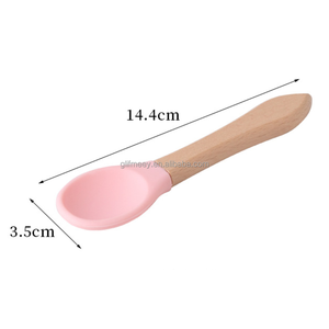 Silicone hondenvoer lepel schattig hond kat voerlepel houten huisdier blikvoer schepje - Product Image 6