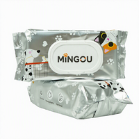 Lingettes écologiques désodorisantes pour animaux de compagnie avec huile de coco et beurre de karité pour le toilettage quotidien des chiens et des chats