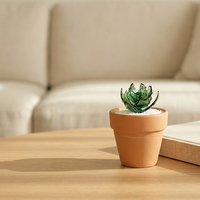 Plantes succulentes en verre de Murano faites à la main, en pot, idéales pour la fête des mères, la fête des enseignants, la décoration de la maison, l'ornement de bureau
