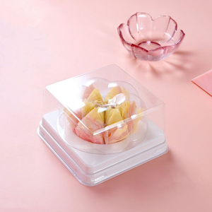 Tùy Chỉnh Rõ Ràng Vuông Nhựa Pet Bao Bì Với Dập Nổi Cho Cupcakes Bánh Nướng Bánh Nướng Bánh Trứng Tarts-Thực Phẩm Lớp Tráng Miệng Bánh Nắp - Product Image 1