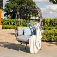Meubles d'hôtel chaise de jardin en rotin osier tissé à la main support de patio simple grande chaise à l'extérieur fauteuil extérieur chaise oeuf