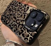 Nouvelle Coque de Téléphone Luxe Or Scintillant Rose Motif Panthère Noire pour iPhone 17 16 15 14 Pro Max avec Grande Ouverture de Protection d'Objectif