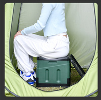 Camping en plein air Portable léger Mobile en plastique Mini toilette pliante voyage multifonctionnel Durable d'urgence temporaire WC