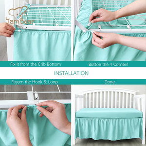 Reversible Baby Crib Skirt Standard Crib Nursery <strong>Bedding</strong> Crib Skirt <strong>Toddler</strong> <strong>Bed</strong> Skirt Organic Cotton Nursery <strong>Bedding</strong> for Baby - Product Image 5