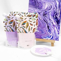 Peinture Acrylique d'Artiste à Coulée Artecho Grande Capacité 1L, 45 Couleurs, pour Ours Fluide, Toile, Papier et Bois