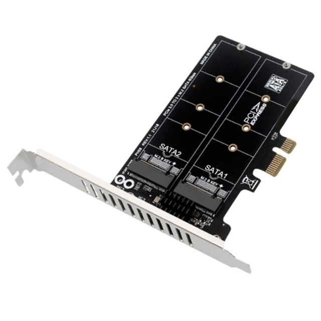 Dual M.2 NGFF SSD Expansion Adapter Card PCIe RAID Chipset JMB582 Dual-Disk Array Stock