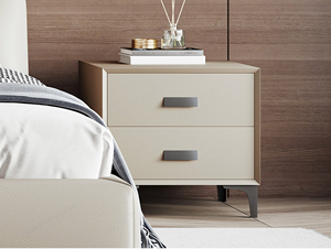 Minimalist Bedroom Bedside Table, All Solid Wood Cabinet, Silent Anti-pinch Hand Cushion <strong>Slides</strong>, Pine Drawers - Product Image 1