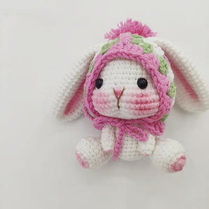 Pendentif <span class=keywords><strong>lapin</strong></span> <span class=keywords><strong>en</strong></span> crochet fait main <span class=keywords><strong>en</strong></span> gros, adorable poupée animale avec <span class=keywords><strong>de</strong></span> longues oreilles tombantes et une queue <span class=keywords><strong>en</strong></span> <span class=keywords><strong>pompon</strong></span> duveteux, cadeau pour maman - Product Image 1