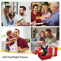 Gants Lumineux LED avec Boîte Couleur, Imperméables, pour la Nuit, Tissu Flexible avec Batterie Intégrée