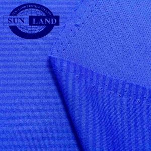 100 polyester rayure oeillet maille tissu pour sport T-shirt col polo uniforme vêtements de travail hauts - Product Image 1