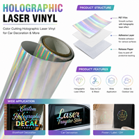 Vinilo Holográfico de Corte a Color, Vinilo Decorativo de Corte Preciso, Rollo de Vinilo Autoadhesivo para Decoración de Vehículos