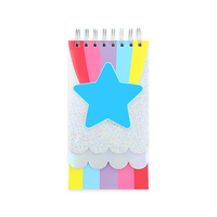 Carnet de notes personnalisable mignon holographique en forme de mini-papier avec reliure spirale et miroir pour enfants