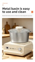 Mélangeur à pâte électrique multifonctionnel 5L en acier inoxydable 6 vitesses avec fonction de fermentation pour boulangerie artisanale, pain, pizza, raviolis