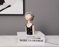 Statue de buste de fille pour la décoration de la maison, salon, résine, accessoires de décoration de table intérieure pour l'appartement
