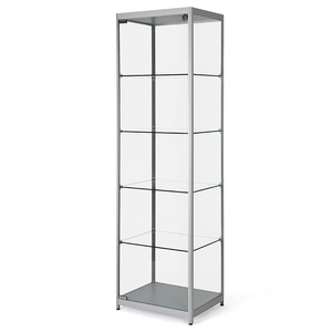Bán buôn <span class=keywords><strong>freestanding</strong></span> bán lẻ hiển thị Showcase nhôm và Tempered Glass Tower trường hợp với khung kim loại cho các cửa hàng - Product Image 4