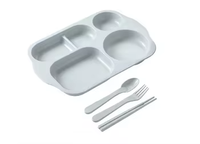 Offre spéciale Paille de blé écologique Boîte à lunch Assiette à dîner en mélamine Récipient alimentaire en plastique pour enfants Assiette de nourriture pour bébé