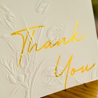 Tarjetas de Agradecimiento de Lujo 4x6 con Estampado Dorado y Logotipo Personalizado para Bodas, Pequeñas Empresas, Graduaciones, Funerales y Despedidas de Soltera