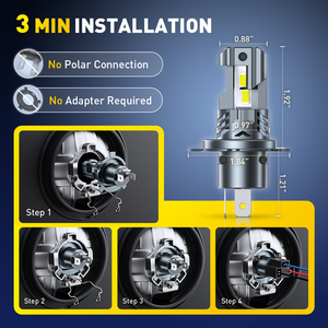 AUXITO H4 9003 <b>LED</b> <b>Headlight</b> Bulbs 12 50W 3900LM 6500K White 1:1 HID <b>Headlight</b> Bulbs - Product Image 2