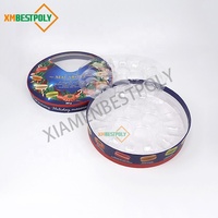 Set di Scatole Regalo in Cartone Rotonde Personalizzate per Natale con Finestra Trasparente, Confezione di Lusso da 16 Pezzi per Dessert, Biscotti e Baklava