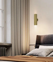 Lampe murale à induction en aluminium avec éclairage haut/bas, étanche IP44, 12W, culot d'ampoule B22/E26, pour chambre à coucher