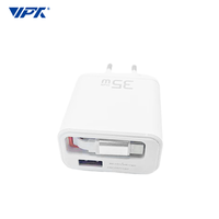 Chargeur mural rétractable GaN 65W PD, chargeur USB C rapide avec câble Type-C rétractable pour téléphone, ordinateur portable, tablette