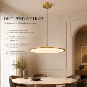 Modern Minimalist Disc Pendant Light <b>LED</b> Acrylic <b>Diffuser</b> Brushed Metal Ceiling Hanging Lamp Custom OEM ODM <b>lighting</b> factory - Product Image 2