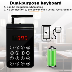 Système d'appel sans fil pour restaurant, café, hôtel, bouton d'appel de table client, porte-menu, service serveur <span class=keywords><strong>CRONY</strong></span> CTK205 ABS portée 200m - Product Image 6