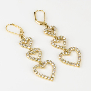 Women's Heart Drop Earrings Micro Pave Cubic Zirconia Evening Dress Fashion Jewelry - Product Image 4