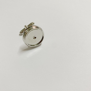 Boutons de manchette ronds en laiton personnalisables, couleur argent, métal uni, vierges pour personnalisation DIY, pour mariage, costume et chemise, vente en gros - Product Image 4