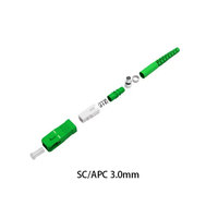 Kit complet de composants de connecteurs Gtech SC avec boîtier, capuchon anti-poussière à ressort SM MM UPC APC 0.9/2.0/3.0mm pour cordon de brassage simplex et pigtail