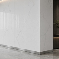 Plaque PVC UV WYRAX Effet Marbre Onyx Blanc pour Mur Décoratif de Bureau 1220x2440mm 3.5mm Revêtement Intérieur Commercial