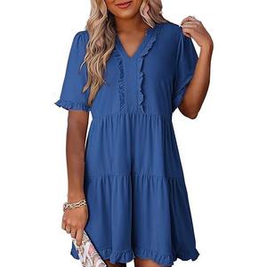 Venta al por mayor estilo de explosión tendencia <span class=keywords><strong>moda</strong></span> atmósfera color puro Borde de <span class=keywords><strong>hongo</strong></span> vestido cómodo para mujeres niñas - Product Image 1