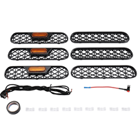 6 pièces inserts de calandre avant en ABS avec éclairage LED ambre pour Bronco 2021-2026, garniture de calandre en maille de remplacement, neuf