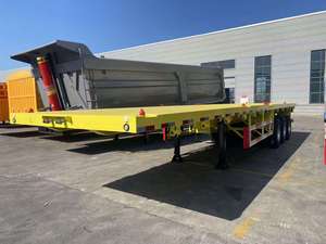 Nouvelle remorque de transport de conteneurs à plateau plat de 40 pieds, semi-remorque à 3 essieux pour la construction et la logistique - Product Image 4