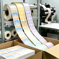 Étiquettes adhésives pour flacons de soins de la peau, impression offset CMYK couleur intégrale haute précision sur vinyle, diamètre de noyau 3/4, personnalisées par Fangda. Industriel