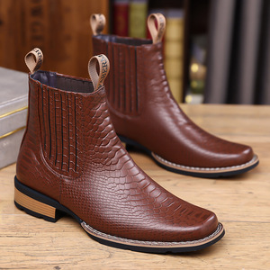 Botas de Invierno para Hombre, Talla Grande, Cómodas, de Cuero, con Punta Cuadrada, Estilo Chelsea, las Más Vendidas en AliExpress 3782 - Product Image 2