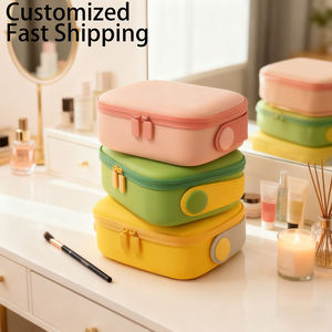 Sac de maquillage <span class=keywords><strong>en</strong></span> silicone de grande taille certifié par la FDA, imperméable, couleurs tendance, facile à nettoyer, organiseur de cosmétiques pour les voyages et l'usage quotidien - Product Image 6