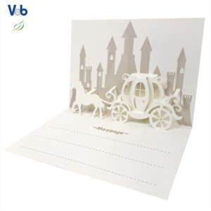 Collection mensuelle de cartes de remerciement personnalisées faites à la main, design gâteau pop-up, carton couché, designers professionnels, découpe laser dorée - Product Image 5