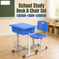 Ensemble bureau et chaise d'écolier en plastique, directement de l'usine, style moderne, pour l'école