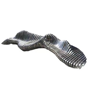 Solid Wood Irregularly Shaped Long <b>Bench</b> Flowerpot Public <b>Leisure</b> Outdoor Use Hotel Mall Humpback Sculpture Decoration Modern - Product Image 5