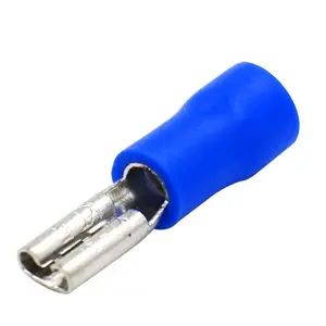 2.8 mm terminal Suppliers-Blue Female Insulated Spade Wire Connector Electrical Crimp Terminal 2.8mm